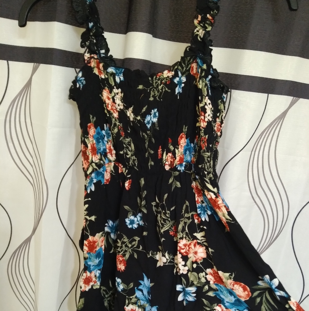 Floral Black Mini Romper